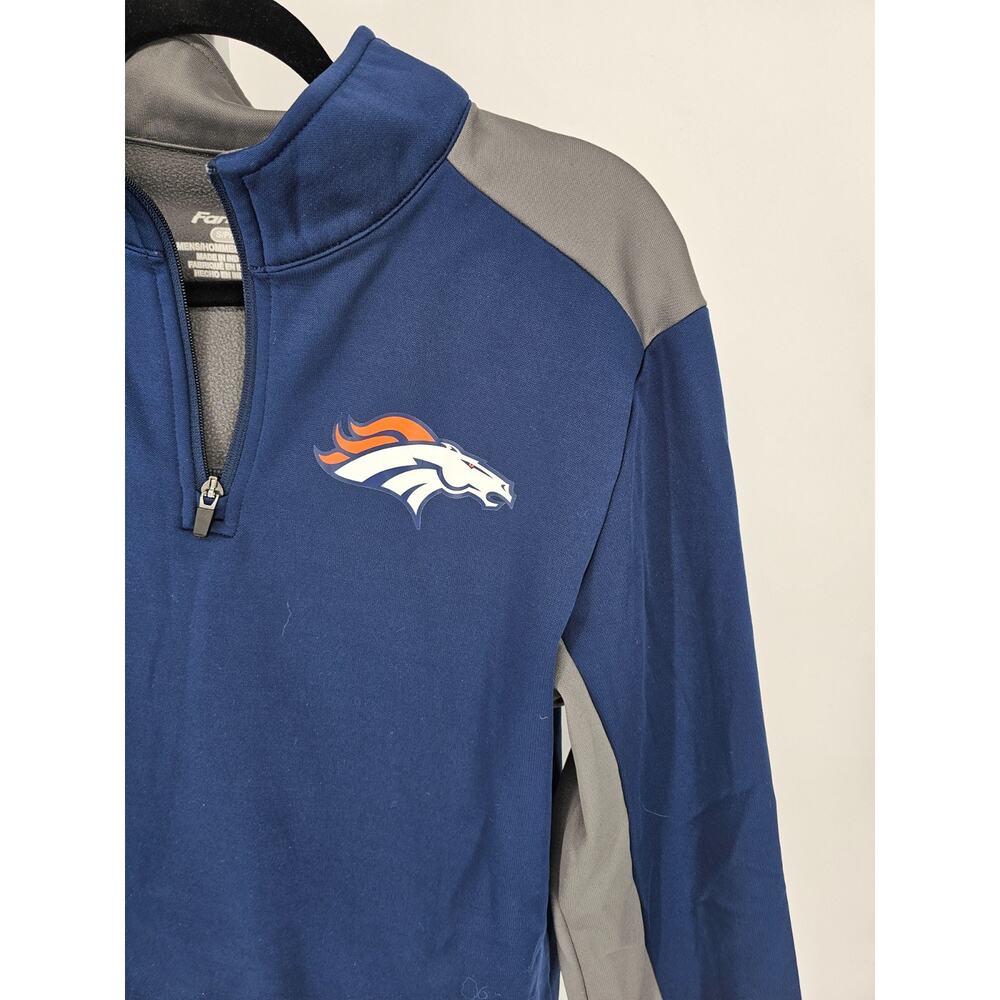 Denver Broncos NFL Mens Sz S 1/4 Zip Pullover Jacket by Fanatics Blue Football - Picture 2 of 4